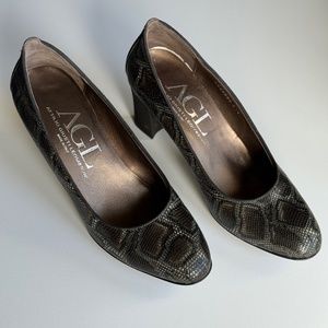 AGL snakeskin patterned heels